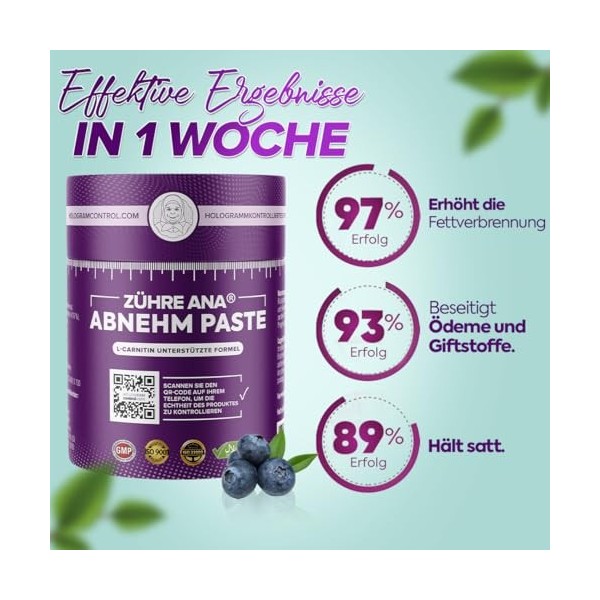 Zühre Ana Forme Pâte - Perte de poids naturelle avec L-carnitine, antioxydants brûleurs de graisses, détoxification, saturati