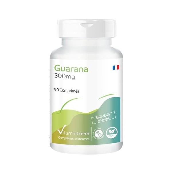 Guarana 300mg - avec caféine - 90 comprimés - hautement dosés - végétalien - suppléments biodisponibles dAllemagne | Vitamin