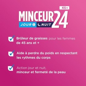 Forté Pharma - Minceur 24 45+ | Complément alimentaire minceur femme de 45 ans et plus - Elimination - Brule graisse | Collag