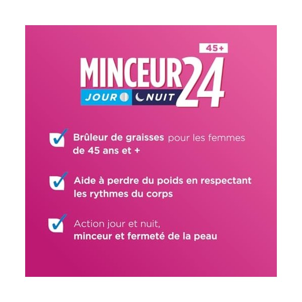 Forté Pharma - Minceur 24 45+ | Complément alimentaire minceur femme de 45 ans et plus - Elimination - Brule graisse | Collag