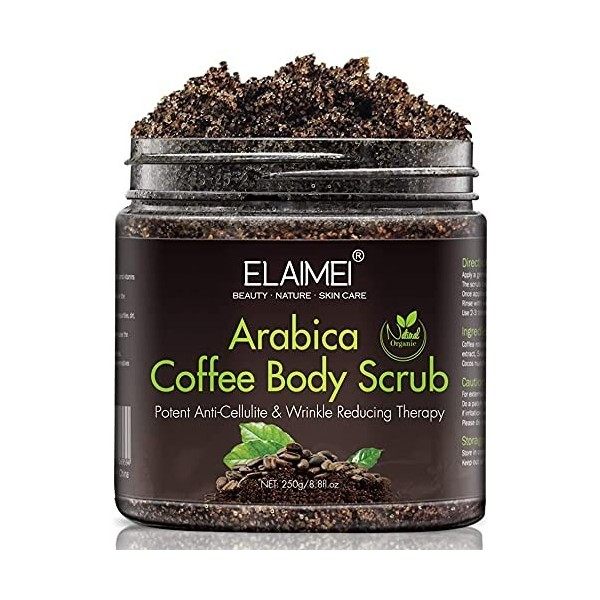 Exfoliant pour le Corps avec Sel de la Mer Morte et du Café, Exfoliant Naturel pour le Visage et le Corps, Enlève Efficacemen