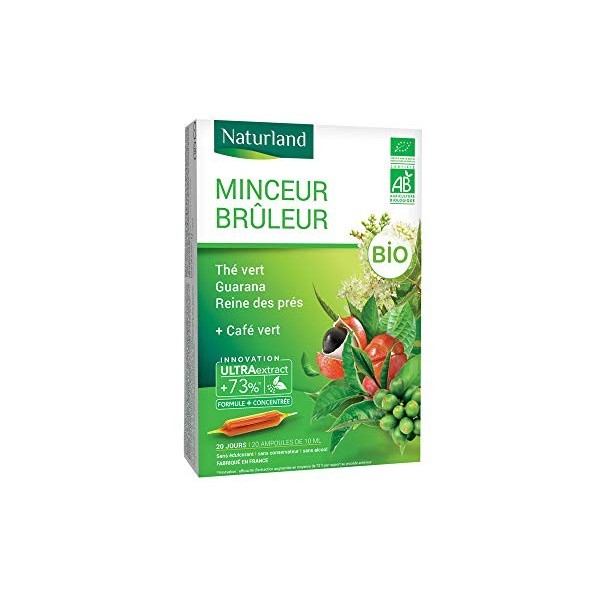 Naturland Minceur Brûleur Bio 20 Ampoules Buvables de 10 ml