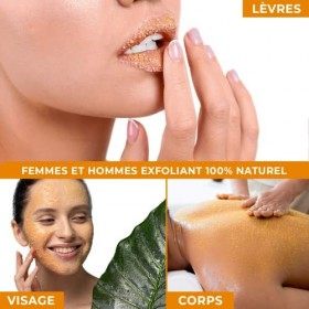 Gommage Naturel Illumine la Peau. Exfoliant Bronzage Hydratant au Sucre et à la Papaye Pour le Visage, Corps et Pieds Peau Se