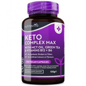 Keto Complex Max – Huile TCM, Thé Vert, Vitamines et Minéraux – Compatible avec des régimes pauvres en Glucides et régimes Cé