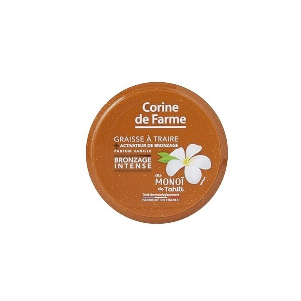 Corine de Farme - Graisse à Traire Bronzage Intense - Huile Bronzante - Bronzage Intensifié Sans Autobronzant - Monoï de Tahi