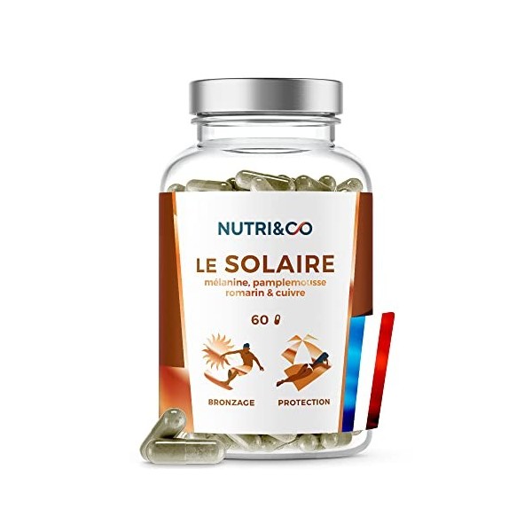 Nutri&Co Le Solaire - Complément Alimentaire Accélérateur de Bronzage - Formule 2en1 Bronzage + Antioxydant - Teint Naturel s