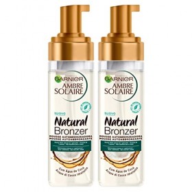 2x Garnier Ambre Solaire Mousse Autobronzante Naturelle Bronzante à lEau de Coco Hydratante - 2 Flacons Spray de 200 ml