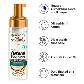 2x Garnier Ambre Solaire Mousse Autobronzante Naturelle Bronzante à lEau de Coco Hydratante - 2 Flacons Spray de 200 ml