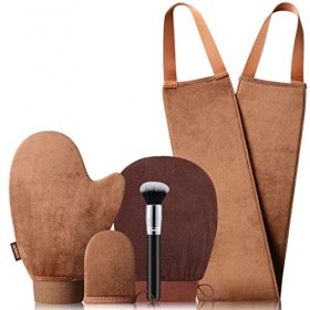 Sanfery Lot de 5 gants auto-bronzants avec gant autobronzant pour autobronzant, applicateur de dos, mini gant auto-bronzant, 