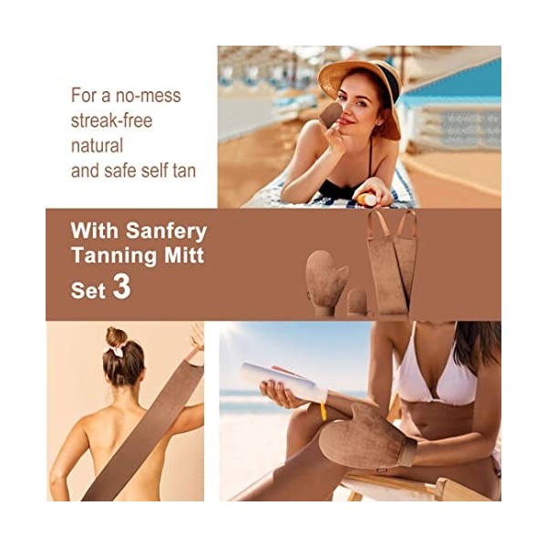 Sanfery Self Tanner Mitt – Applicateur de moyeu auto-tannant avec brevet américain : gants de tanning pour applicateur auto-b