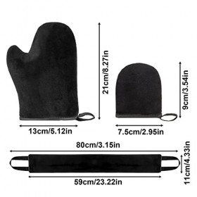 Dacitiery Ensemble de gants autobronzants 3 en 1 - Gant applicateur de bronzage réutilisable - Gant de bronzage pour applicat