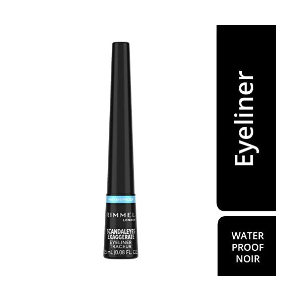 Rimmel - Eyeliner Liquid Exaggerate - Waterproof - Pointe feutre ultra précise - Application facile et rapide - 03 Black - 2,...