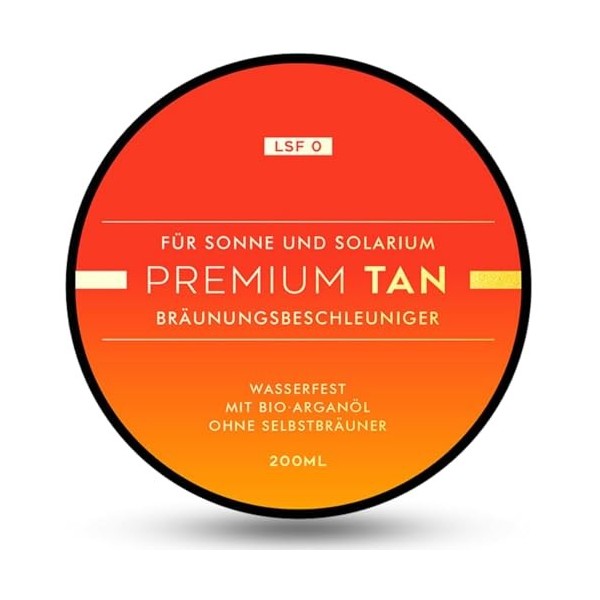 Accélérateur de bronzage de qualité supérieure SPF 0, 200 ml, à lhuile dargan bio, imperméable, sans paraben, sans expérime