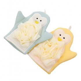 Beatifufu 2 Pièces De Bain Dessin Animé Serviette De Nettoyage De La Peau Serviette Moussante Riche Serviette De Bain Serviet