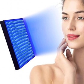 ZPBLWT Appareil Autobronzant, Panneau de Thérapie par la lumière Bleue, Thérapie par Photons du Visage, avec 225 LED, Support