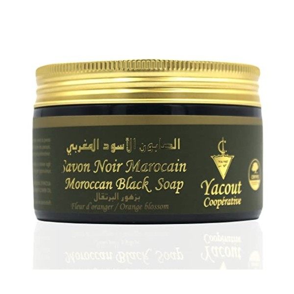 Yacout coopérative - Savon Noir Marocain - 100% Naturel - Fleur doranger - Gommage et Hammam - 250gr - Maroc