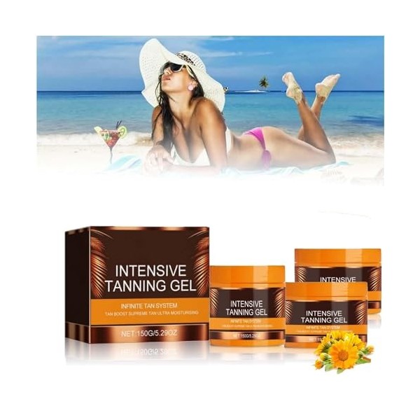 Venva Gel de bronzage, Bevalora Shine Gel autobronzant, Gel de bronzage intensif de luxe, Gel de bronzage foncé éclatant pour