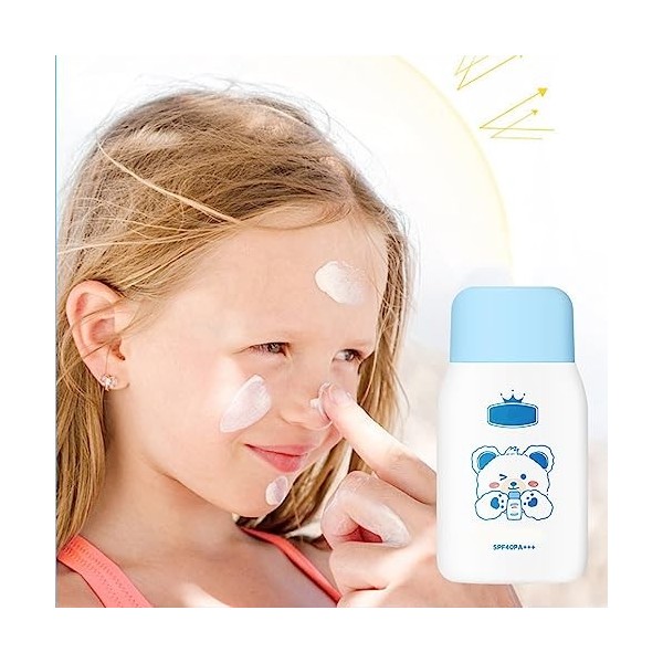 Crème solaire pour enfants bébé spécial enfants en bas âge avec écran solaire physique 60g Autobronzante Sky Blue, One Size 