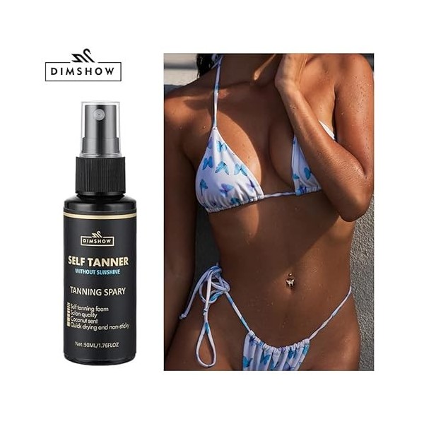 Ensemble de 50 ml de spray bronzant hydratant et de lotion de massage pour les peaux bronzées et bronzées Autobronzant Bio B