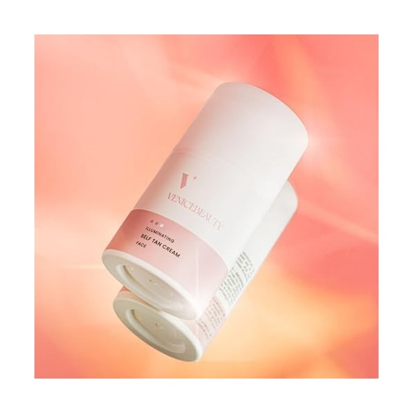 VENICEBEAUTY Illuminating Face Tan Cream - Crème autobronzante pour le visage, nourrissante, sans taches, pour tous les types