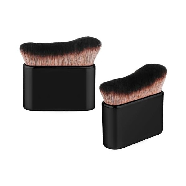 2pcs Brosse Autobronzante, 7,6x6,8cm Pinceaux Maquillage Corps avec Poils Doux, Applicateur de Brosse Autobronzante Pinceau P