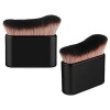 2pcs Brosse Autobronzante, 7,6x6,8cm Pinceaux Maquillage Corps avec Poils Doux, Applicateur de Brosse Autobronzante Pinceau P