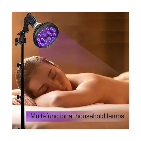 CYTBEK Lampe de Bronzage 54 W, 18 Perles LED + Masque pour Les Yeux, Support réglable 38"-79" , Appareil autobronzant 395 nm