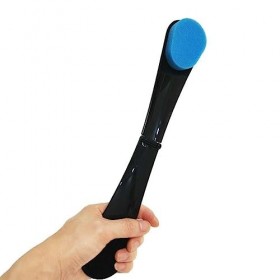Hiessgozy Back Beauty D1D3 Brosse à dos noire à long manche autobronzant pour le corps et le bain