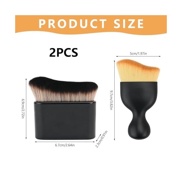 Bekecidi Lot de 2 Pinceaux Autobronzants, Applicateur de Faux Bronzage & Pinceau de Maquillage pour le Corps, Pinceau de Fond