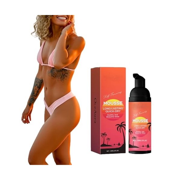 Mousse Autobronzante,Mousse autobronzante pour un bronzage Naturel Sans Exposition au Soleil,Hydratant,Pour les Peaux Sensibl