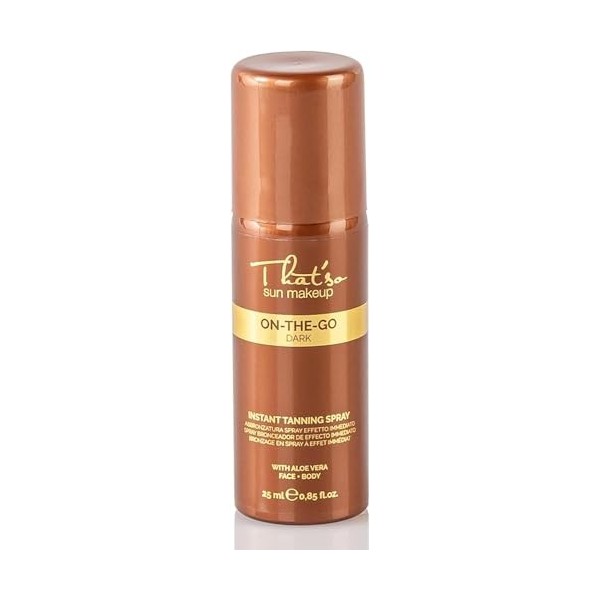 Thatso On the Go Dark Mini, Spray Autobronzant Visage et Corp pour le voyage, couleur dorée, 25ml