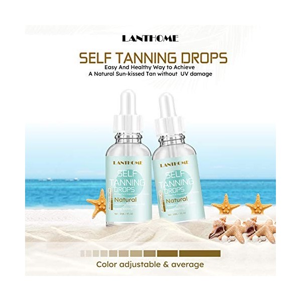 Fesjoy LANTHOME 30 ml gouttes autobronzantes non collantes couleur bronzage rapide moyenne réglable30 ml de gouttes autobronz