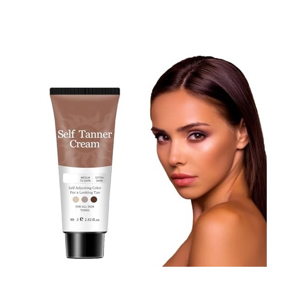 Autobronzant Visage et Corps-Avec Aloe Vera et Beurre de Karité Biologiques,Lotion Bronzante sans Soleil,Bronzant Modulable, 