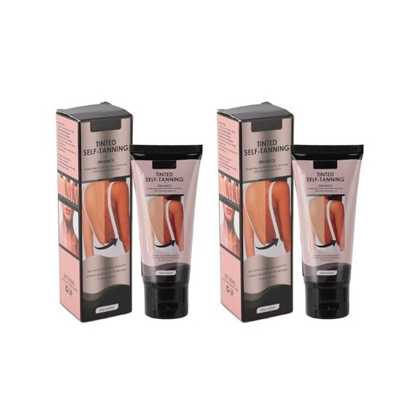 Crème Autobronzante Saluaqui, Crème Bronzante Hydratante Nourrissante sans Soleil 60 Ml X 2