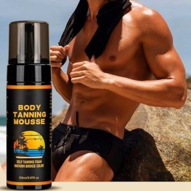 Mousse Autobronzante, Intensive Tanning Mousse, Mousse Bronzante Accélérateur de Bronzage Puissant, Bronzage Rapide et sans T