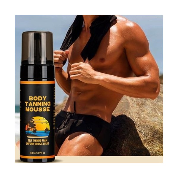 Mousse Autobronzante, Intensive Tanning Mousse, Mousse Bronzante Accélérateur de Bronzage Puissant, Bronzage Rapide et sans T