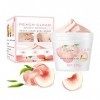 Gommages pour le Corps, Peach Exfoliating Body Scrub, Exfoliant Corps Eliminer les Cellules Mortes de la Peau, Nettoyage en P