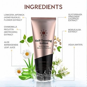 Crème de Bronzage pour le Corps en Profondeur, Crème Autobronzante Hydratante, Lotion Bronzante sans Soleil pour le Corps, No