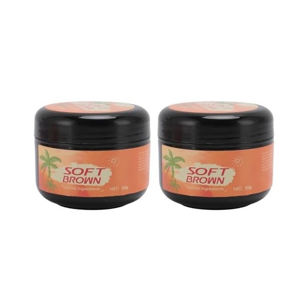 Saluaqui 2Pcs Autobronzant Crème, Soleil Noircissant Hydratant Hydratant Autobronzant Lotion pour Corps Visage Extérieur 50g