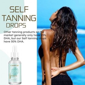 RoseFlower Coffret Autobronzant Visage et Corps, Brume Autobronzante pour le Corps & Gouttes Autobronzantes, Kit de Bronzage 