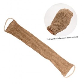 Angoily 2 Pièces Ramie Back Strip sangle de laveur de bain pour le corps serviette scrubber épurateur double face bandes de b