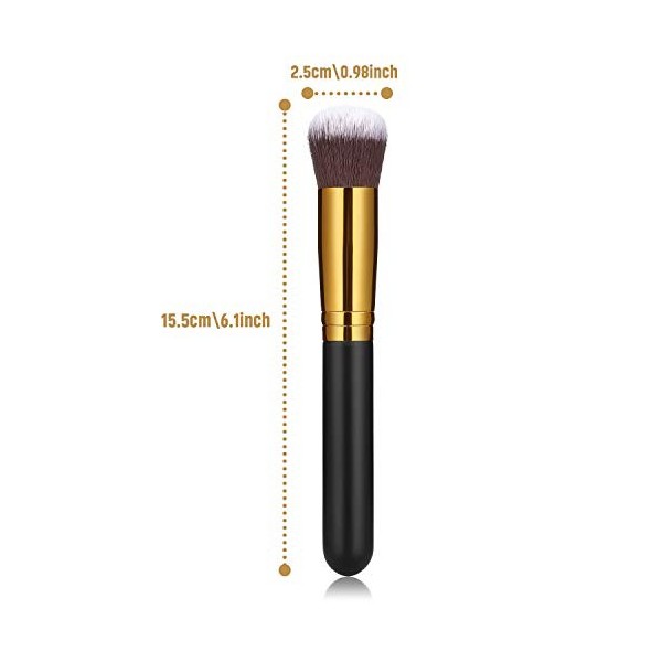 Lot de 2 grands pinceaux autobronzants Kabuki pour fond de teint sans soleil - Application facile sur le visage et mélanger l