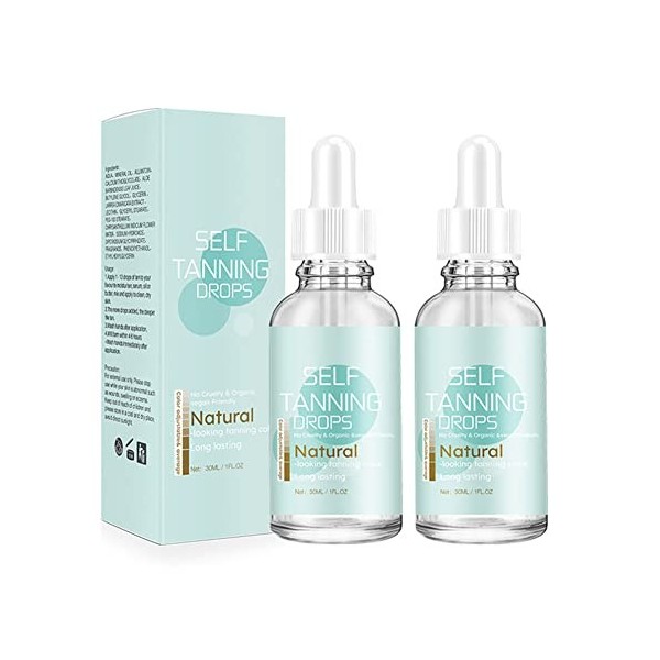 ISAKEN 2PCS Sprays autobronzants, Brume corporelle autobronzante Douce 30 ML Pulvérisateur de Peau de Corps de Visage de Bron