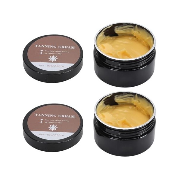 Crème Accélérateur de Bronzage, Hydratante 80 G, Teint amélioré, Longue Durée, Efficace, Sûre, 2 Pièces, Crème Autobronzante 