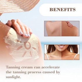 Crème Accélérateur de Bronzage, Hydratante 80 G, Teint amélioré, Longue Durée, Efficace, Sûre, 2 Pièces, Crème Autobronzante 