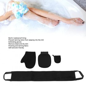 4pcs Double Face Flocage Gant Autobronzant Kit Applicateur Gant Exfoliant Dos Lotion Applicateur Gant Autobronzant Pour Lotio