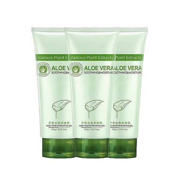 Miracle Aloe Vera Gel Exfoliant, Aloe Vera Exfoliant, Gel Hydratant Et Apaisant De Laloe Vera, Gel Exfoliant Pour Le Visage 