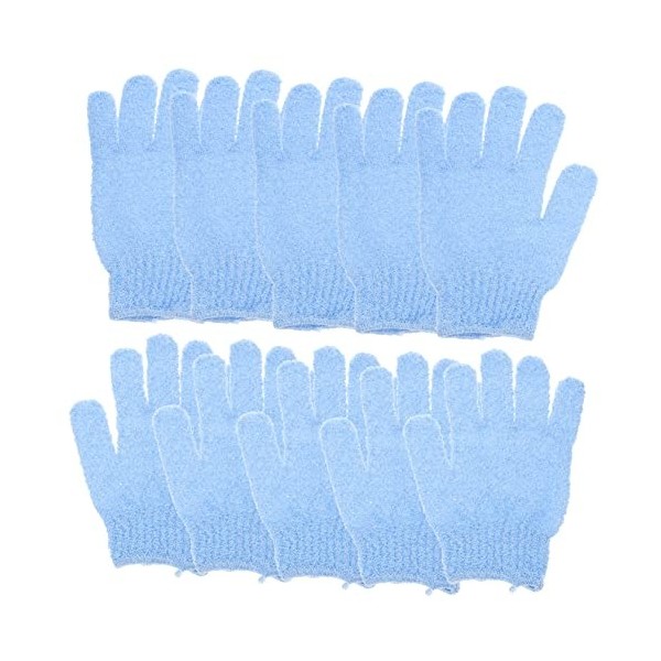 Lot de 10 de bain à cinq doigts - Exfoliant pour le corps - auto-bronzant - de massage - Éponge pour bébé - de en nylon spa l