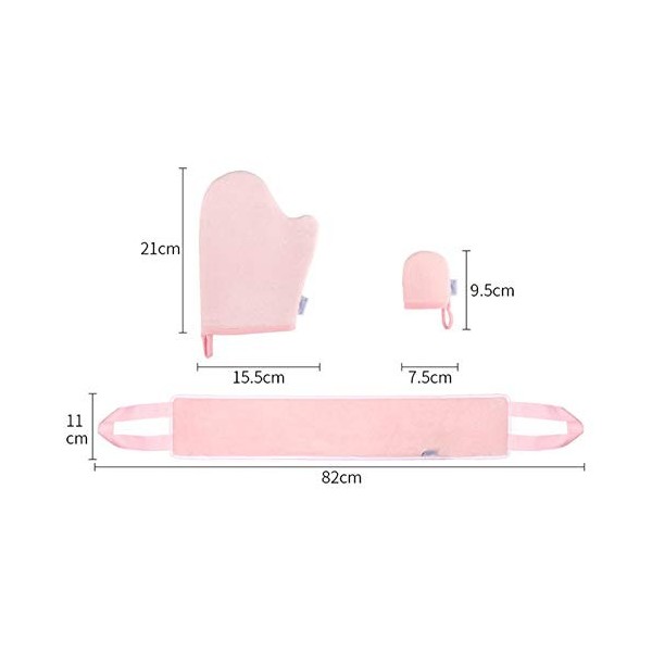 dsfen Ensemble dapplicateur de gant autobronzant 3 pièces avec gant autobronzant Applicateur de lotion de bronzage Gant exfo