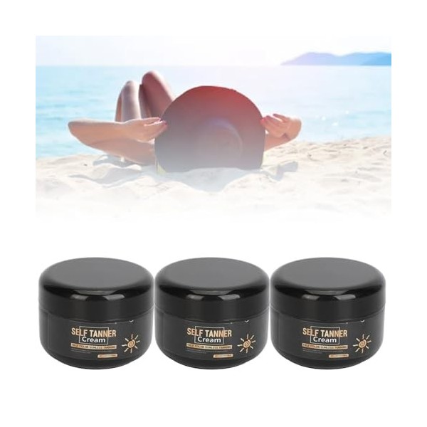 3 Pièces X 120 Ml de Crème Accélérateur de Bronzage, Crème pour le Corps Autobronzante Efficace, Nourrissante et Hydratante, 